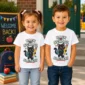 black cat back to school shirt t-shirt back view