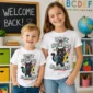 black cat back to school shirt t-shirt back view