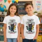 black cat back to school shirt t-shirt back view
