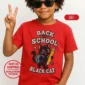 black cat back to school shirt t-shirt back view