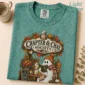cozy autumn book lover ghost shirt t-shirt styled product photo