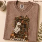 Booked & Boo-sy Halloween ghost shirt t-shirt close-up detail