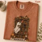 Booked & Boo-sy Halloween ghost shirt t-shirt front view