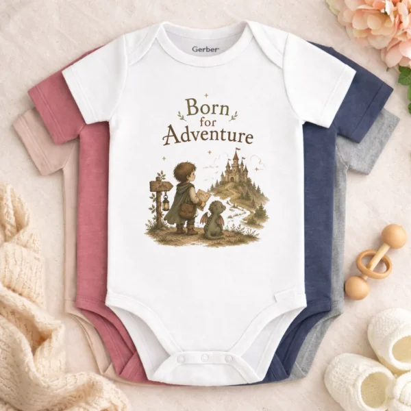 Born for Adventure Fantasy Baby Bodysuit, Boy or Girl — baby bodysuit mockup born for adventure baby bodysuit baby bodysuit mockup