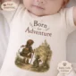 born for adventure baby bodysuit baby bodysuit mockup