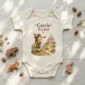 castle scout baby bodysuit close-up detail