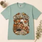 cozy Halloween book lover shirt t-shirt flat lay view