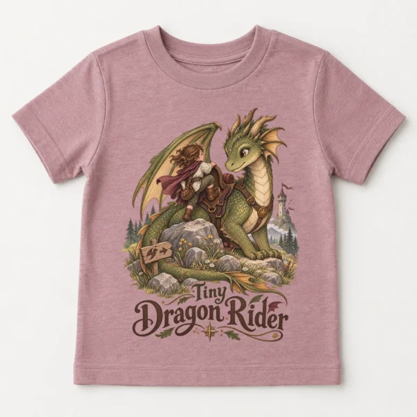 Dragon Rider Baby Bodysuit or Toddler Shirt, Tiny Dragon Rider — toddler shirt mockup dragon baby bodysuit close-up detail