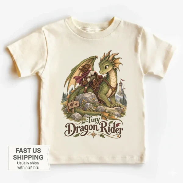 Dragon Rider Baby Bodysuit or Toddler Shirt, Tiny Dragon Rider — toddler shirt mockup dragon baby bodysuit product detail