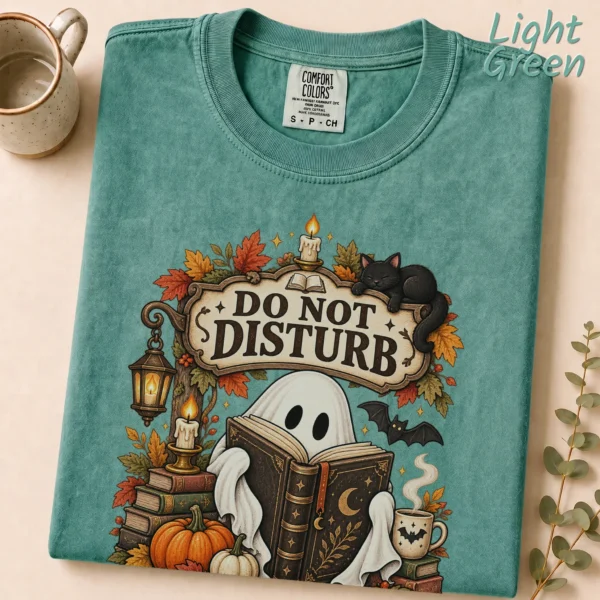 Do Not Disturb Ghost Reader, I'm Haunting a Boo — alternate product mockup ghost reader t-shirt styled product photo