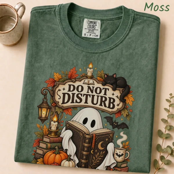 Do Not Disturb Ghost Reader, I'm Haunting a Boo — alternate product mockup ghost reader t-shirt product detail