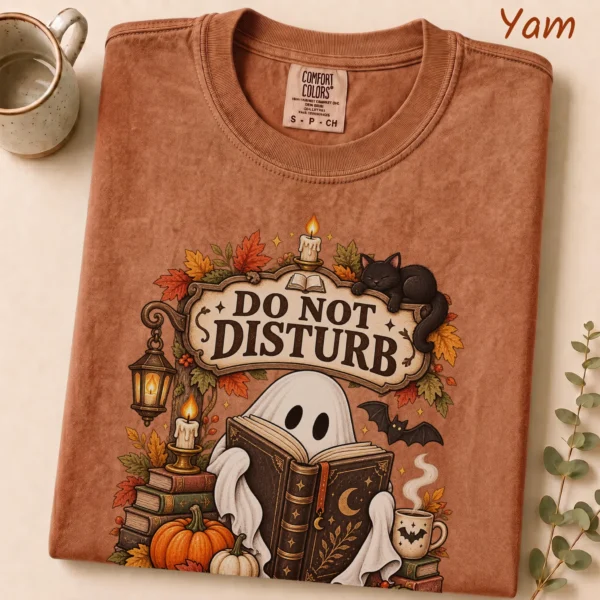Do Not Disturb Ghost Reader, I'm Haunting a Boo — alternate product mockup ghost reader t-shirt product photo