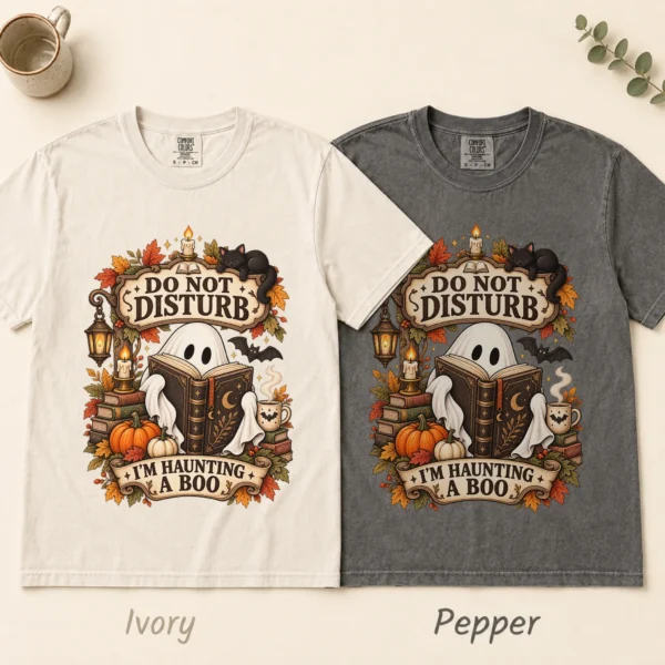 Do Not Disturb Ghost Reader, I'm Haunting a Boo — alternate product mockup ghost reader t-shirt color options