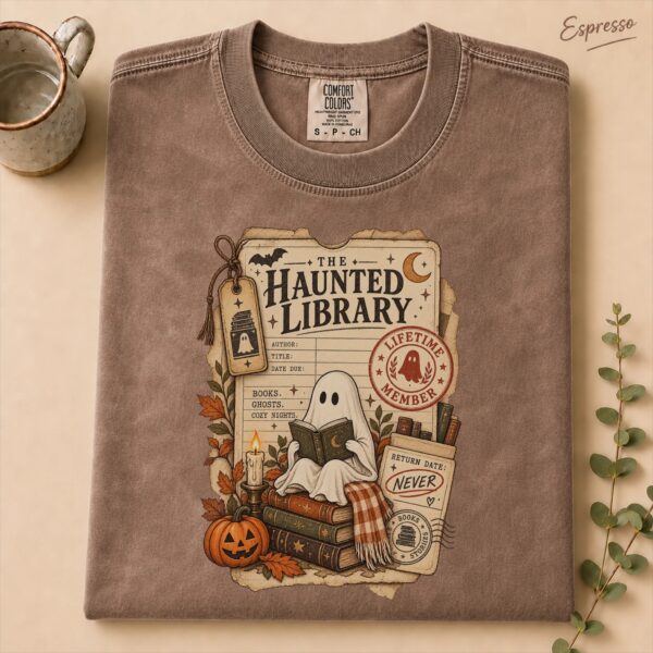 Ghost Reading Halloween Shirt – Vintage Library Book Lover Ghost Reading Halloween Shirt t-shirt product photo