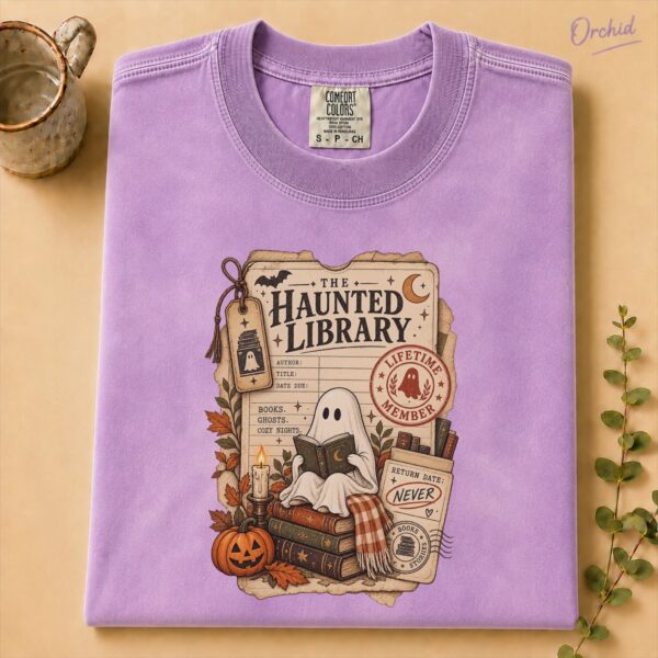 Ghost Reading Halloween Shirt – Vintage Library Book Lover Ghost Reading Halloween Shirt t-shirt product photo