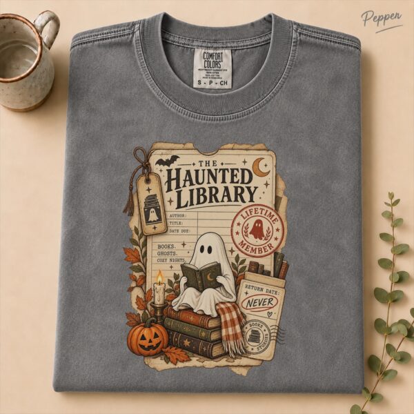 Ghost Reading Halloween Shirt – Vintage Library Book Lover Ghost Reading Halloween Shirt t-shirt product photo