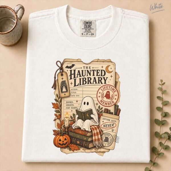 Ghost Reading Halloween Shirt – Vintage Library Book Lover Ghost Reading Halloween Shirt t-shirt product photo