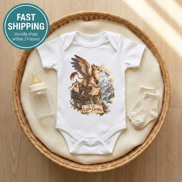 Griffin Baby Bodysuit or Toddler Shirt, the Last Little Griffin — baby bodysuit mockup griffin baby bodysuit product photo