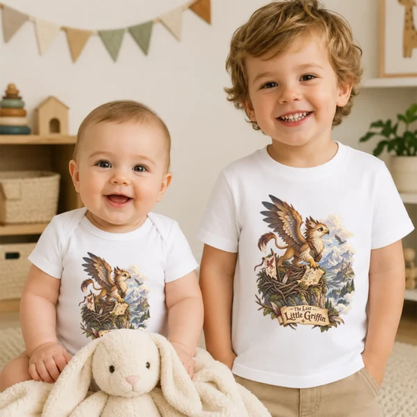 Griffin Baby Bodysuit or Toddler Shirt, the Last Little Griffin — baby bodysuit mockup griffin baby bodysuit styled product photo