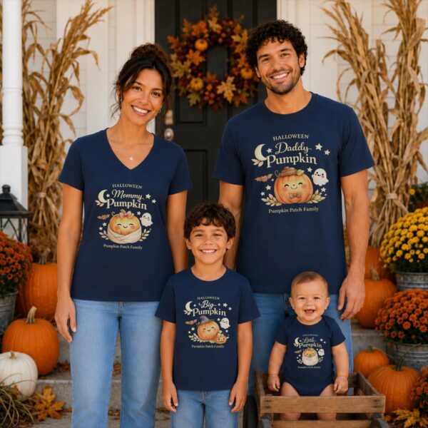 Halloween family matching watercolor pumpkin shirt baby bodysuit color options