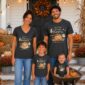 Halloween family matching watercolor pumpkin shirt baby bodysuit color options