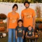 Halloween family matching watercolor pumpkin shirt baby bodysuit color options