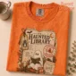 haunted library t-shirt mockup view