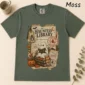 haunted library t-shirt flat lay view