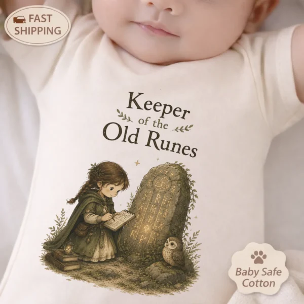 keeper of the old runes baby bodysuit baby bodysuit mockup