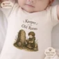 keeper of the old runes baby bodysuit close-up detail