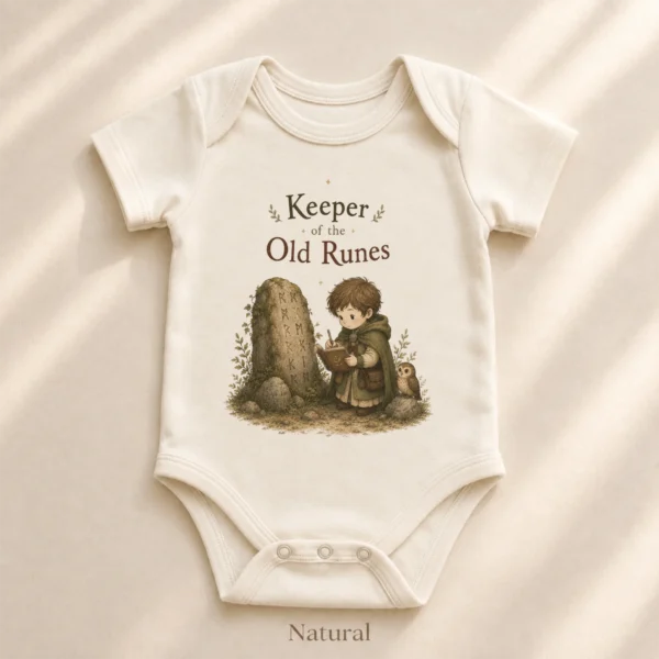 Keeper of the Old Runes Baby Bodysuit, Boy or Girl — alternate product mockup keeper of the old runes baby bodysuit product detail