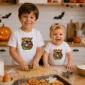 Knock Knock Trick or Treat Personalized Halloween Shirt baby bodysuit front view
