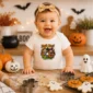 Knock Knock Trick or Treat Personalized Halloween Shirt baby bodysuit product photo