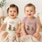 little dragon slayer baby bodysuit model mockup