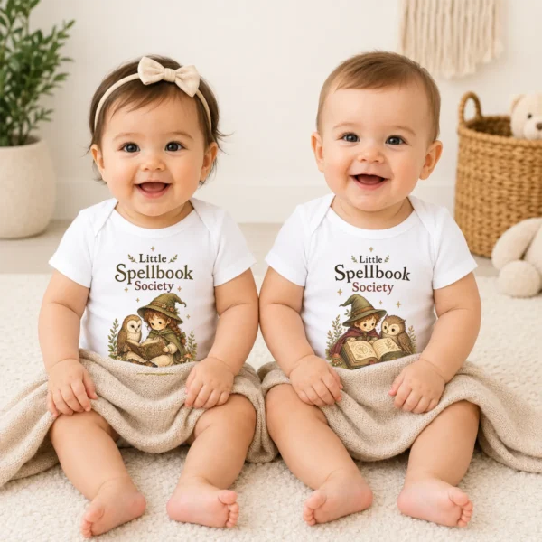 Little Spellbook Society Baby Bodysuit or Toddler Shirt — baby bodysuit mockup little spellbook society baby bodysuit model mockup
