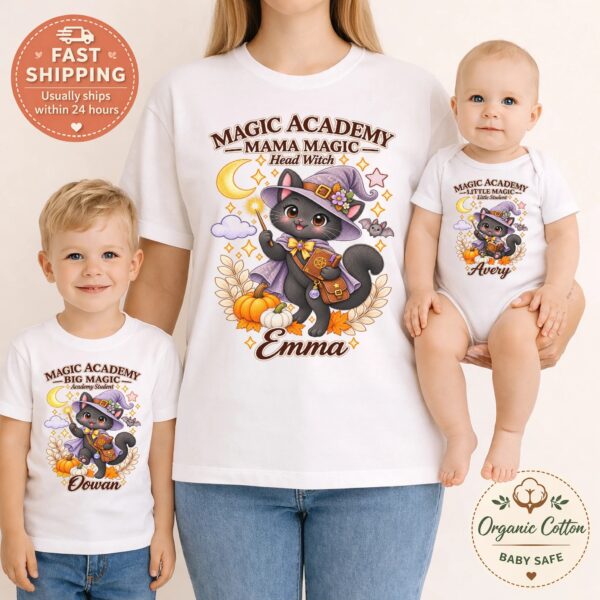 Personalized Family Matching Magic Academy Halloween Shirt or Bodysuit magic academy family matching shirt baby bodysuit product photo
