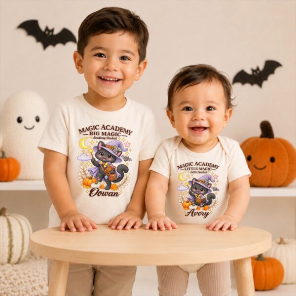 Personalized Family Matching Magic Academy Halloween Shirt or Bodysuit magic academy family matching shirt baby bodysuit product photo