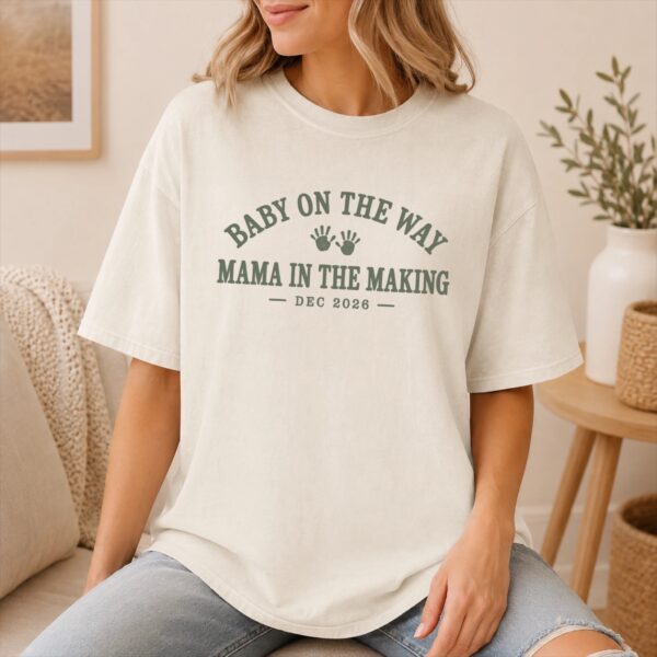 Baby on the Way Shirts, Mama to Be & Dad to Be Pregnancy Announcement baby on the way shirt t-shirt product photo