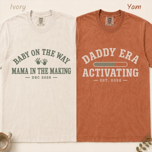 Baby on the Way Shirts, Mama to Be & Dad to Be Pregnancy Announcement baby on the way shirt t-shirt product photo