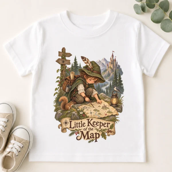 Map Keeper Baby Bodysuit or Toddler Shirt, Young Explorer — toddler shirt mockup map keeper baby bodysuit product photo