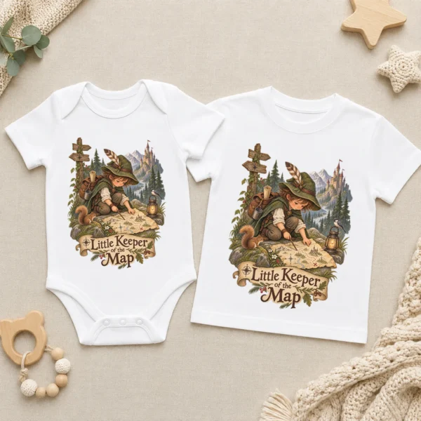 Map Keeper Baby Bodysuit or Toddler Shirt, Young Explorer — baby bodysuit mockup map keeper baby bodysuit product photo