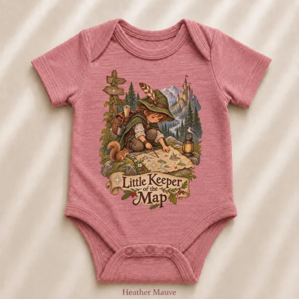 Map Keeper Baby Bodysuit or Toddler Shirt, Young Explorer — alternate product mockup map keeper baby bodysuit product photo