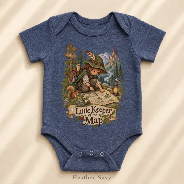 Map Keeper Baby Bodysuit or Toddler Shirt, Young Explorer — alternate product mockup map keeper baby bodysuit product photo