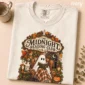 cozy Halloween book lover shirt t-shirt close-up detail