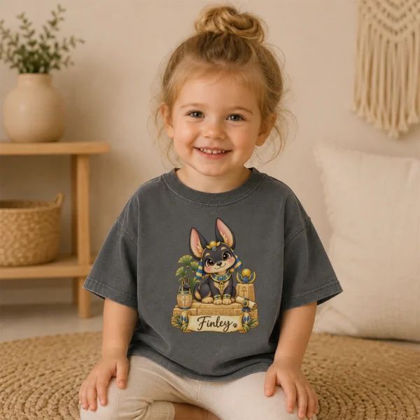 Personalized Anubis Baby Bodysuit, Ancient Egypt Toddler Shirt — toddler shirt mockup personalized anubis baby bodysuit product detail