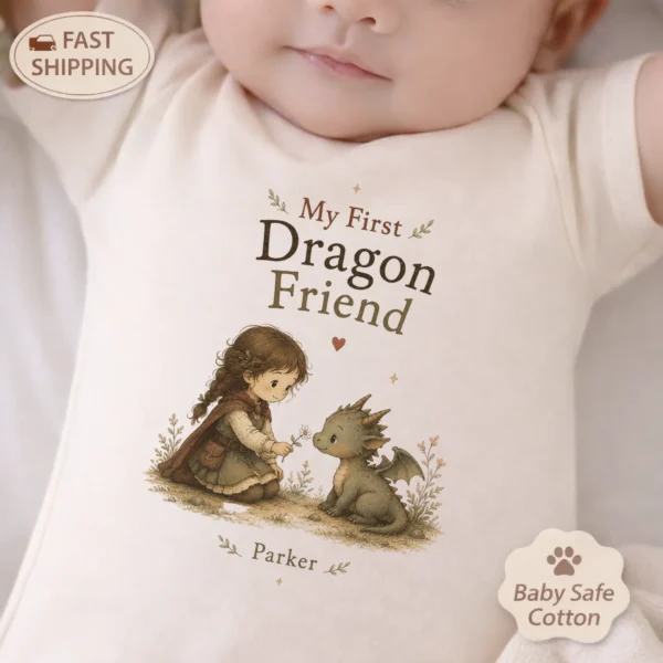 Personalized Baby Dragon Bodysuit, Boy or Girl, Custom Name — baby bodysuit mockup personalized baby dragon bodysuit baby bodysuit product detail