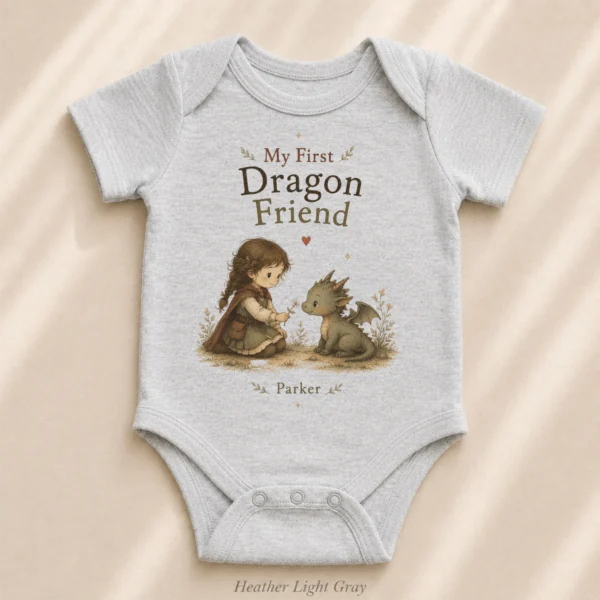 Personalized Baby Dragon Bodysuit, Boy or Girl, Custom Name — alternate product mockup personalized baby dragon bodysuit baby bodysuit product photo