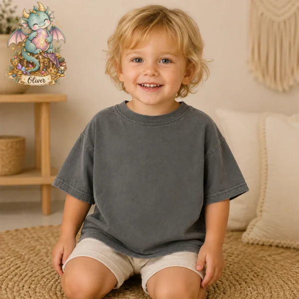 Personalized Baby Dragon Bodysuit, Mythical Toddler Shirt, Kids Gift — toddler shirt mockup personalized baby dragon bodysuit baby bodysuit product photo