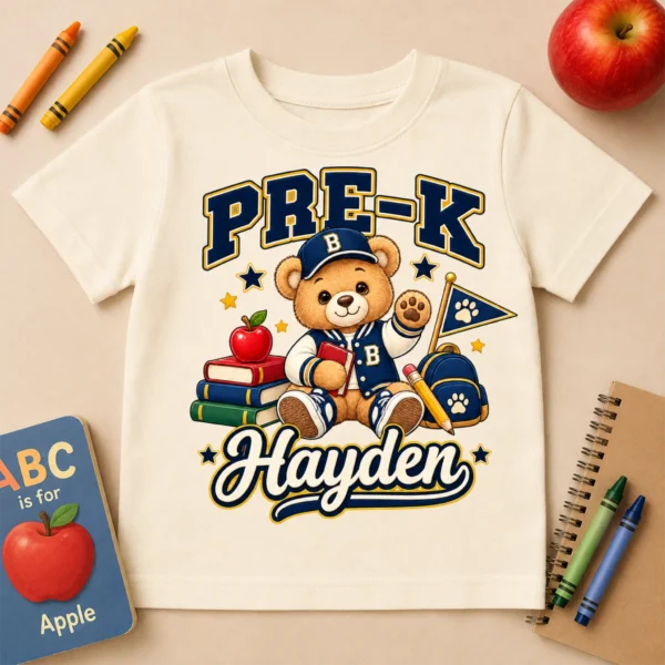 Personalized Back to School Shirt, Toddler or Youth Grade — alternate product mockup personalized back to school shirt t-shirt back view