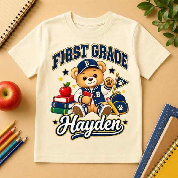 Personalized Back to School Shirt, Toddler or Youth Grade — alternate product mockup personalized back to school shirt t-shirt back view